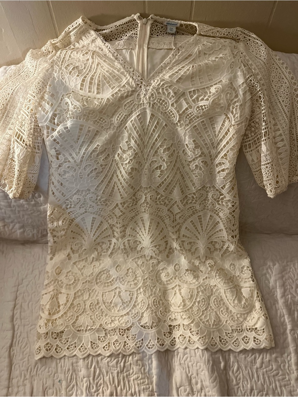 Lace Detail Cream Women's Top - Sundance